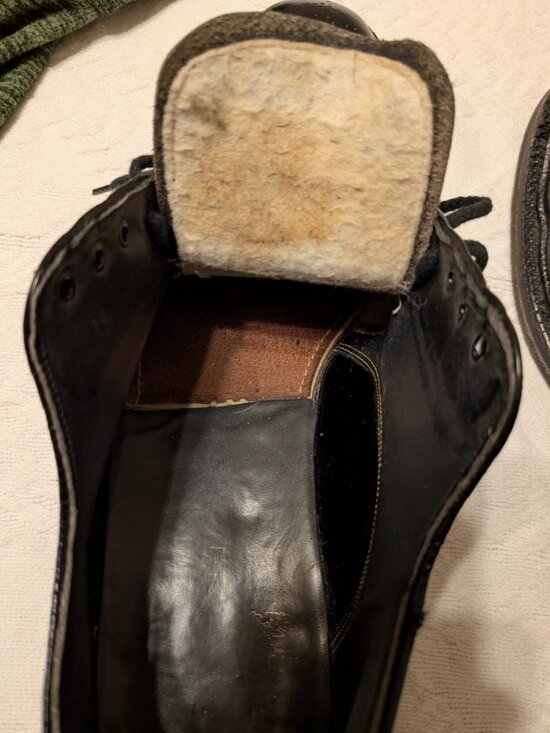Vintage Stafford Black Leather Wingtip Shoes Size 11 EU 44 Cat\'s Paw Heels main image 6